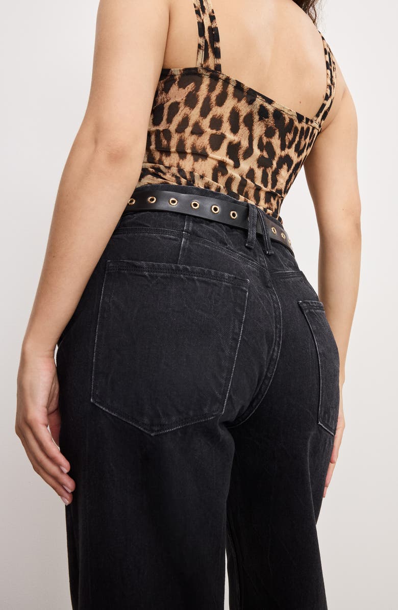 Good American Good Petite '90s Relaxed Jeans, Alternate, color, Black406