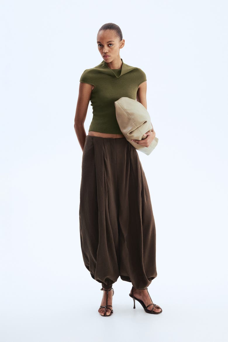 Mock Turtleneck Top, Alternate, color, Dark khaki green
