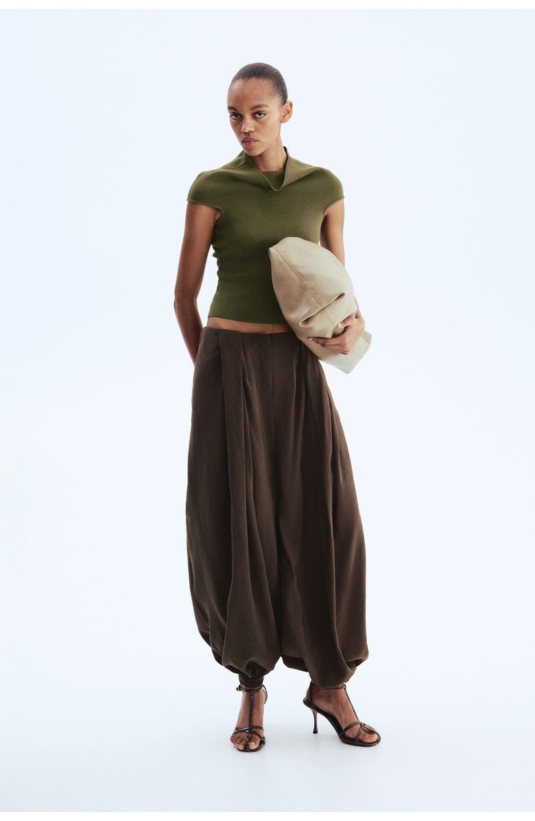 H&M Turtleneck Top, Alternate, color, Dark Khaki Green