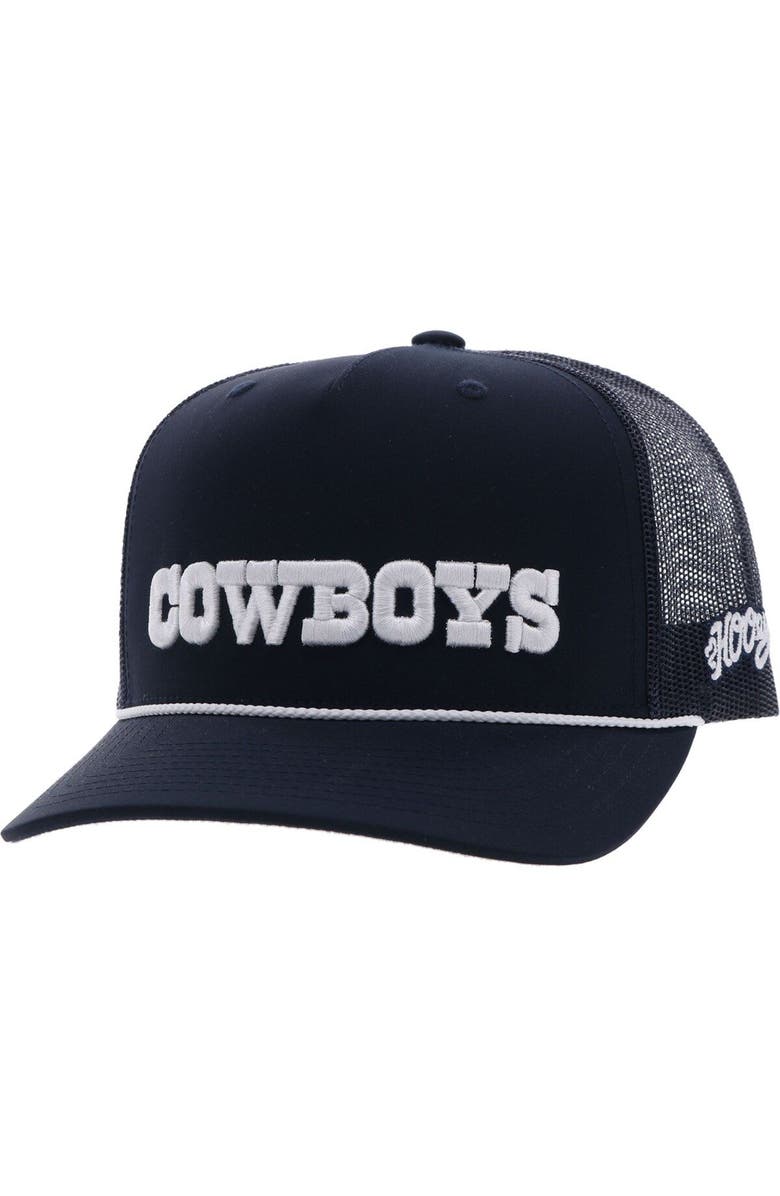 HOOEY Men's HOOey Navy Dallas Cowboys Wordmark Rope Trucker Adjustable Hat, Main, color, Navy