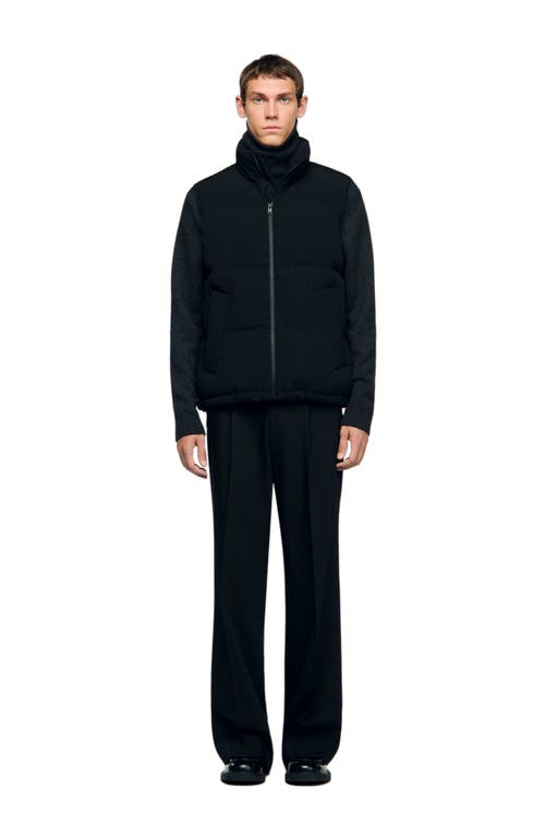 Sandro Sleeveless Technical Puffer Vest In Blue