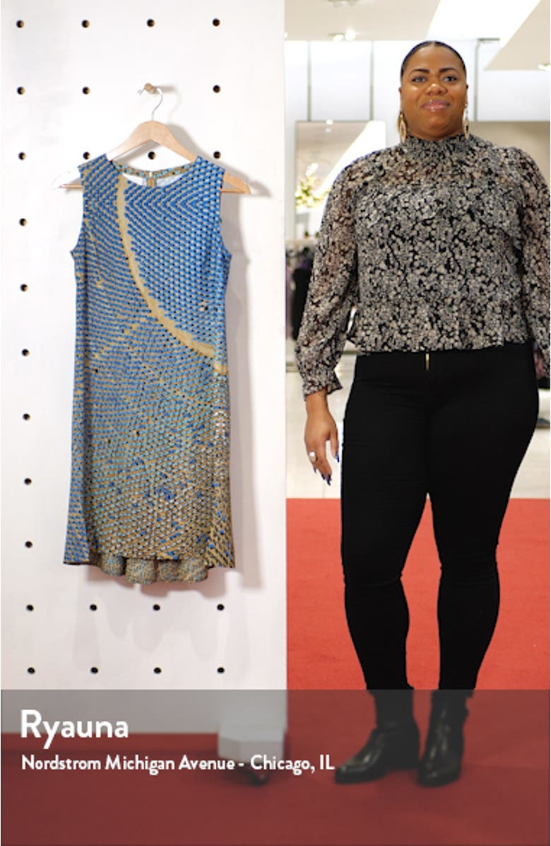 Solar Plants Print Sleeveless Shift Dress, sales video thumbnail