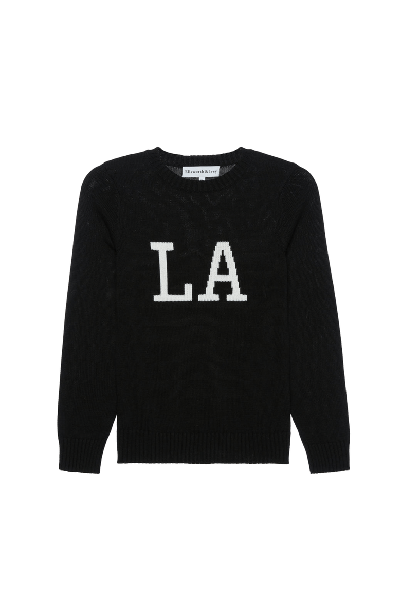 Ellsworth + Ivey Los Angeles Crewneck Sweater, Main, color, Black