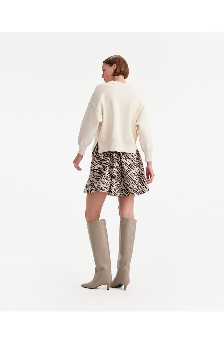 THEO The Label Tyche Jacquard Short Pleated Skirt, Alternate, color, 