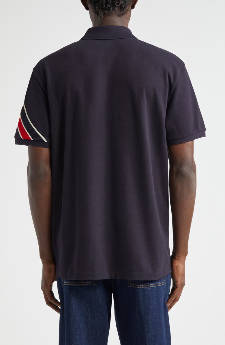 Moncler Stripe Logo Cotton Polo, Alternate, color,