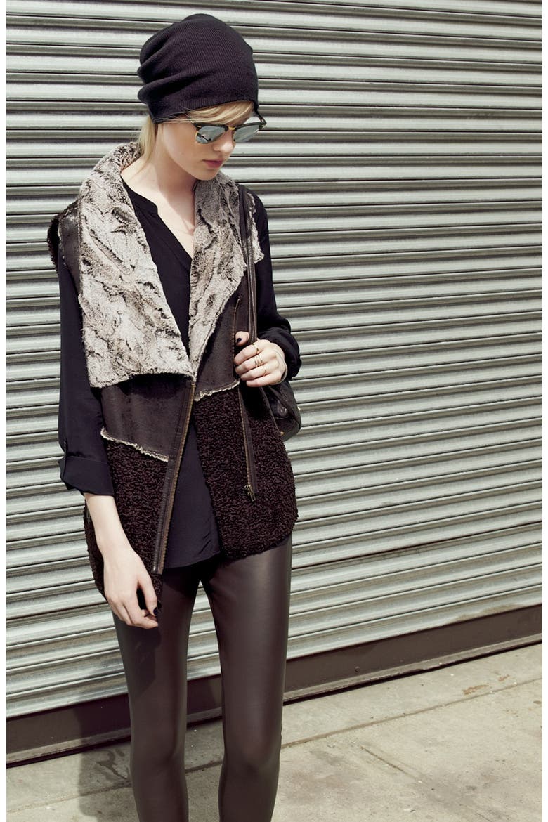'Leatherette' Leggings, Alternate, color, ESPRESSO