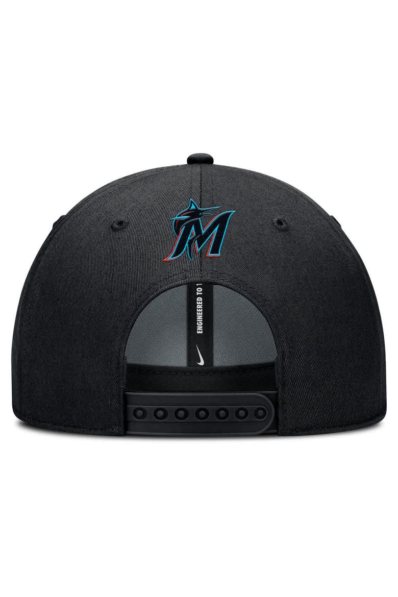 Men's Nike Black Miami Marlins Rise Gaberdine Adjustable Hat, Alternate, color, Black