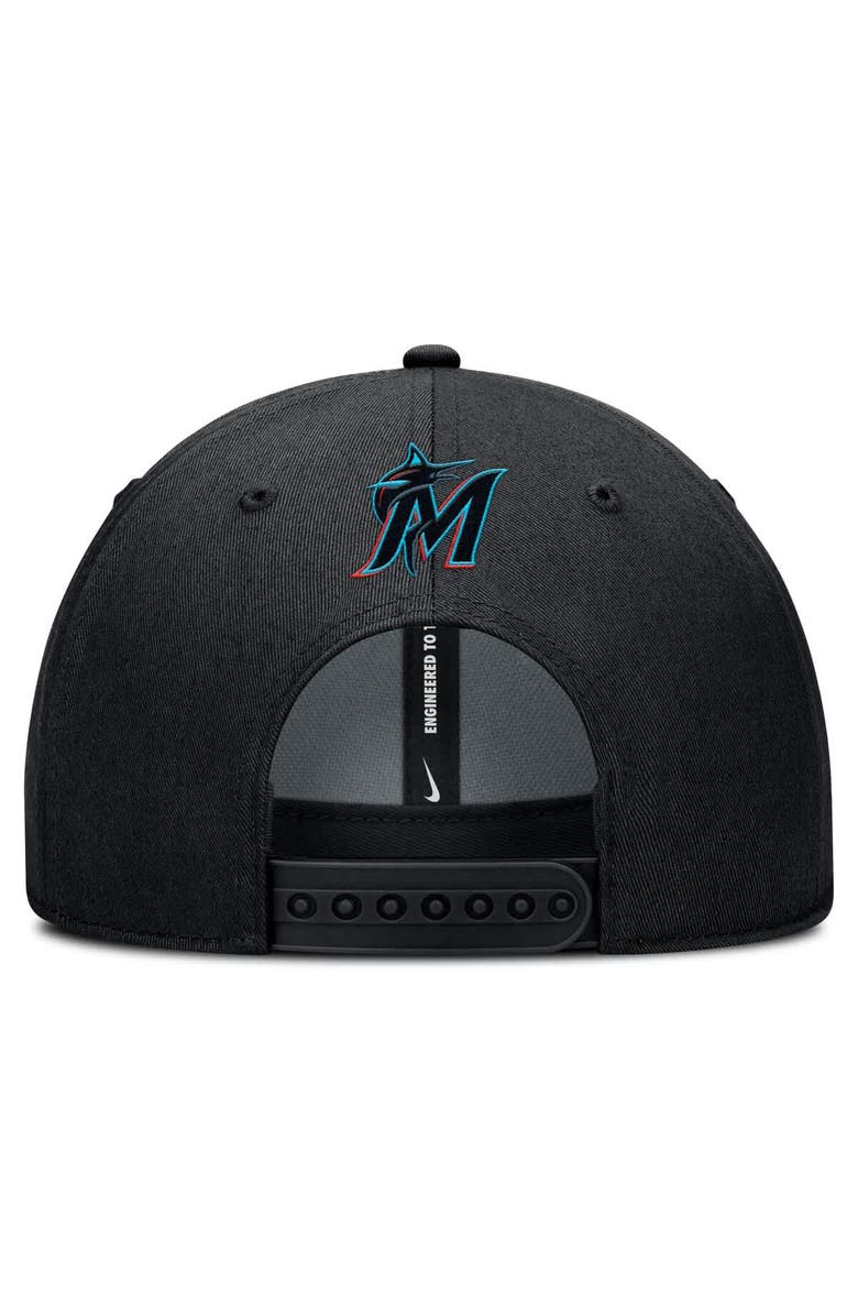 Nike Men's Nike Black Miami Marlins Rise Gaberdine Adjustable Hat, Alternate, color, Black