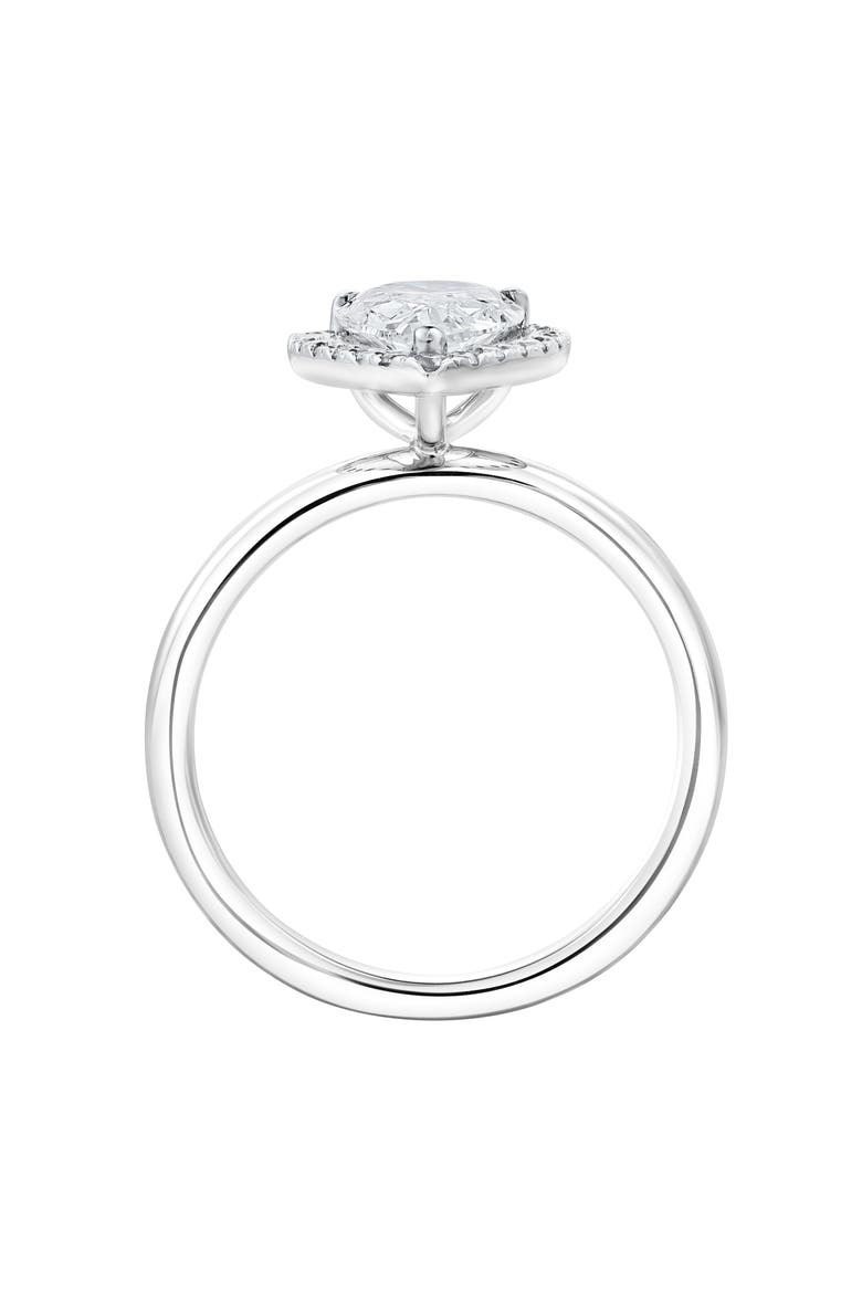 Lyra 14K Gold Pear Shaped Lab Grown Diamond Halo Ring - 1.9 Ct, Alternate, color, 14K White Gold