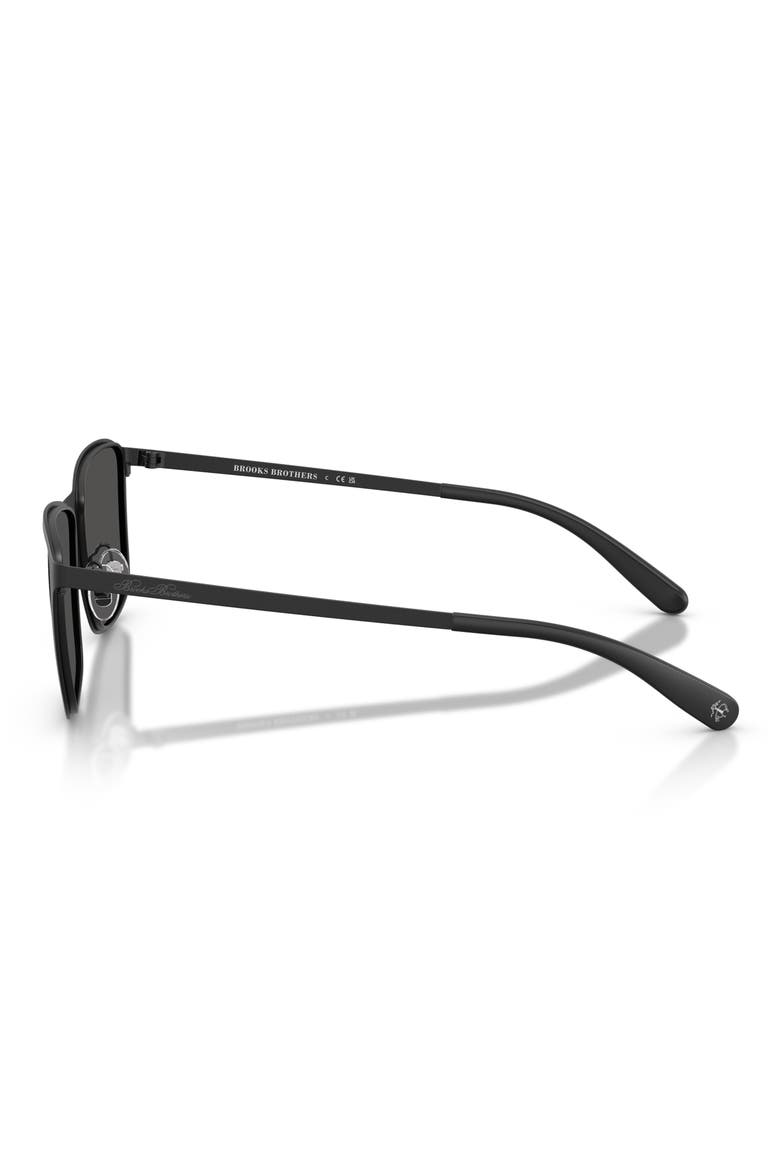 57mm Rectangular Sunglasses, Alternate, color, BLACK / SOLID DARK GREY