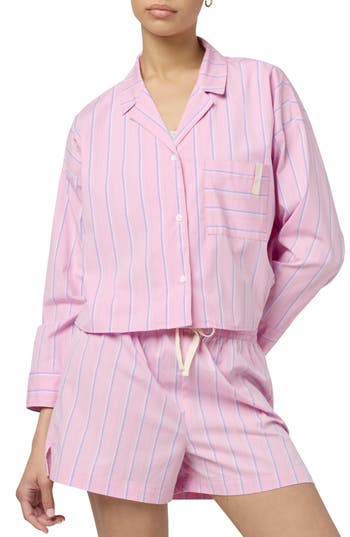 Florence By Mills Crop Pajama Top In Pink
