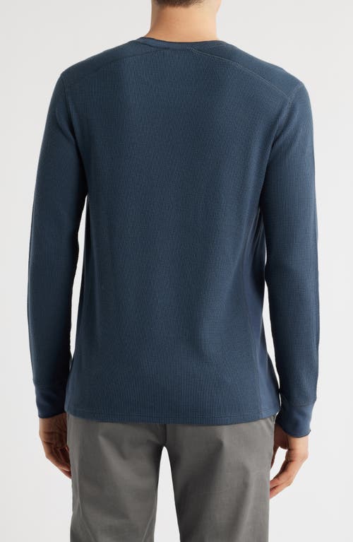 Vince Thermal Long Sleeve T-shirt In Blue