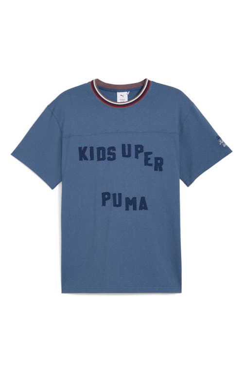 Puma X Kidsuper Mcfc Appliqué Cotton Graphic T-shirt In Blue