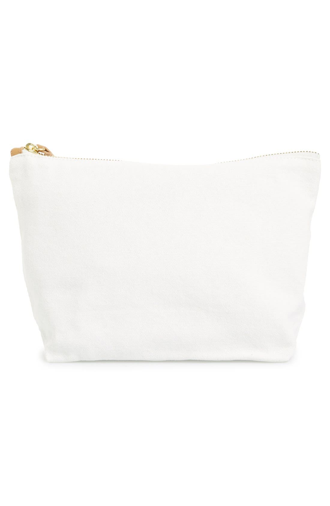 'Stash' Canvas Zip Pouch, Alternate, color, NATURAL/ GOLD