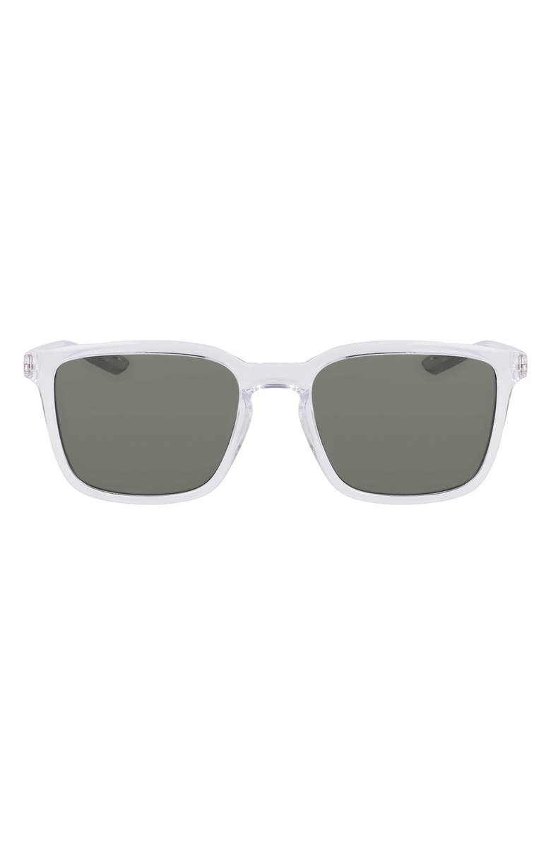 Nike Circuit 55mm Square Sunglasses, Main, color, Clear/ Green