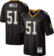 Mitchell & Ness Men's Mitchell & Ness Sam Mills Black New Orleans Saints Legacy Replica Jersey