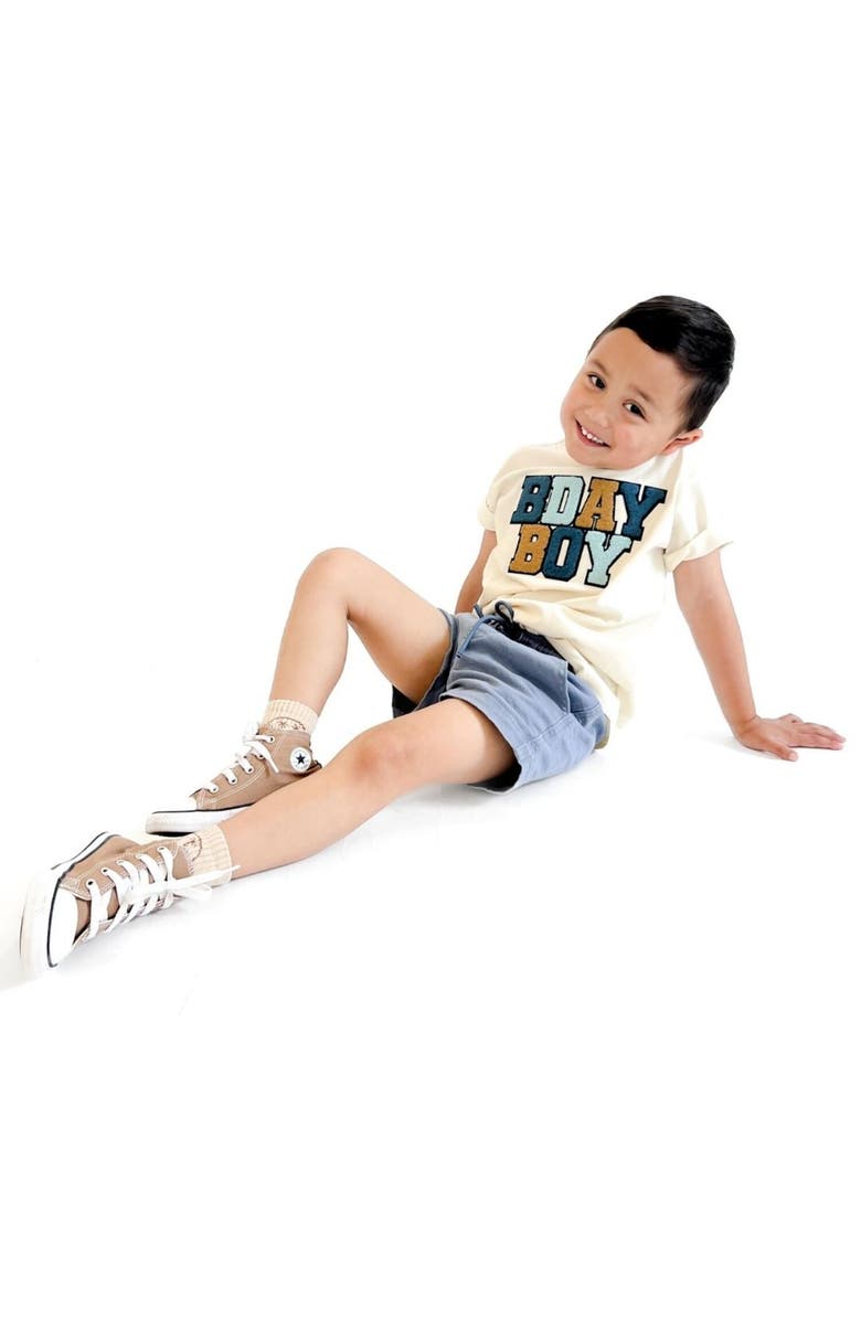Sweet Wink Birthday Boy Patch Short Sleeve T-Shirt, Alternate, color, Natural