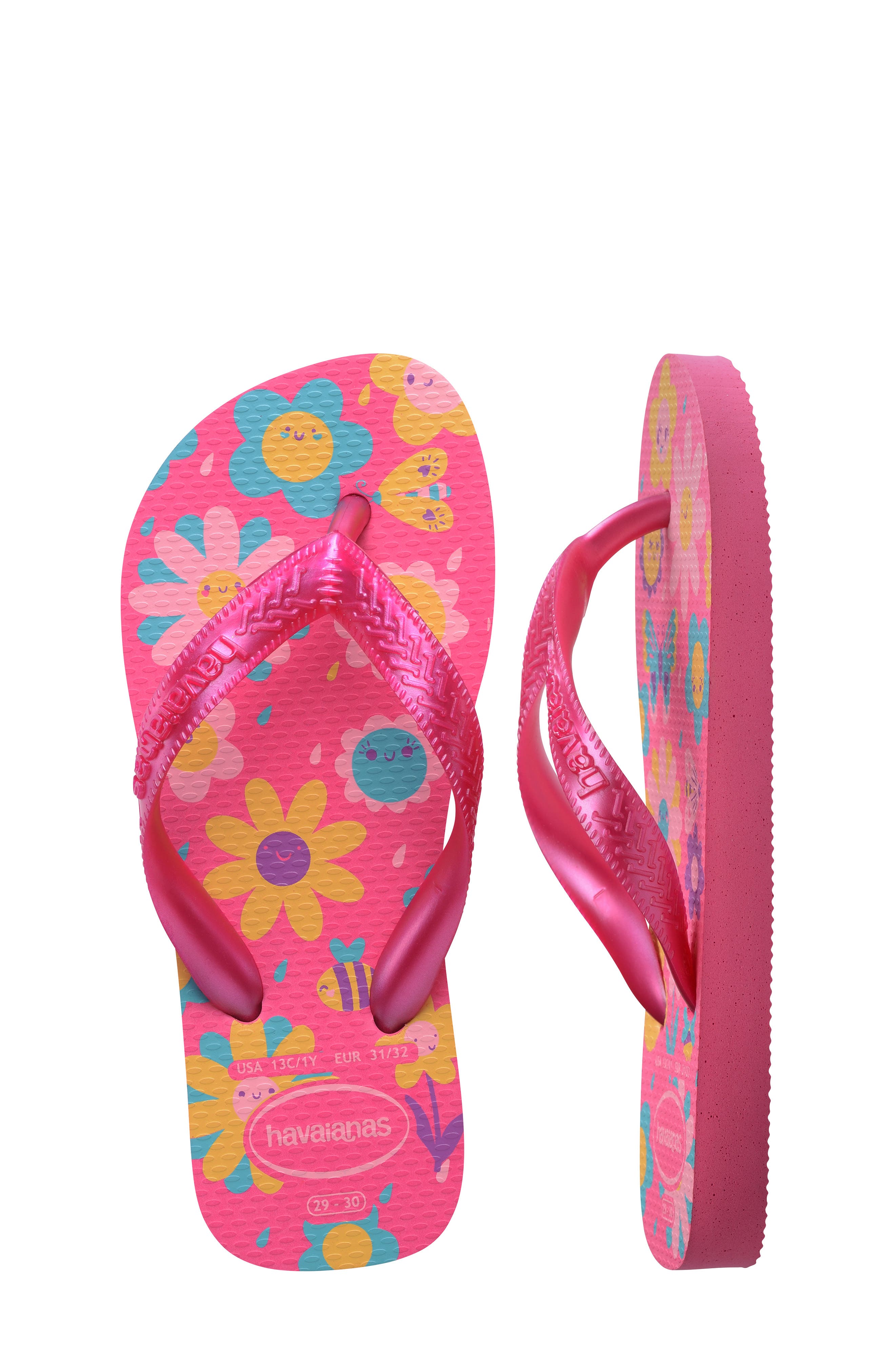 Havaianas Kids' Flores Flip Flop, Alternate, color, Pink Flux/ Pink Gum