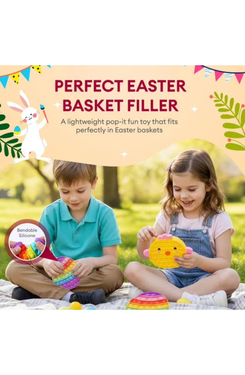 Sperric Easter Pop Toy 3-Pack, Rainbow Bunny Chicken Egg Fidget Set, Alternate, color,