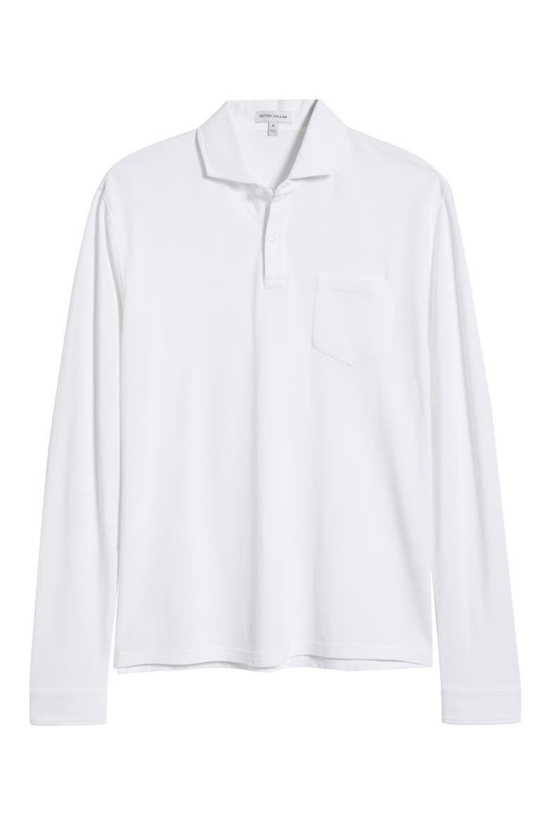 Everyday Piqué Long Sleeve Pocket Polo, Alternate, color, WHITE
