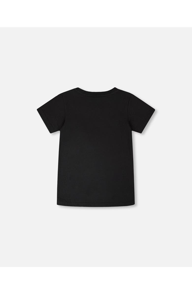 Deux par Deux Organic Cotton Jersey Dino On Bike T-Shirt, Alternate, color, Black