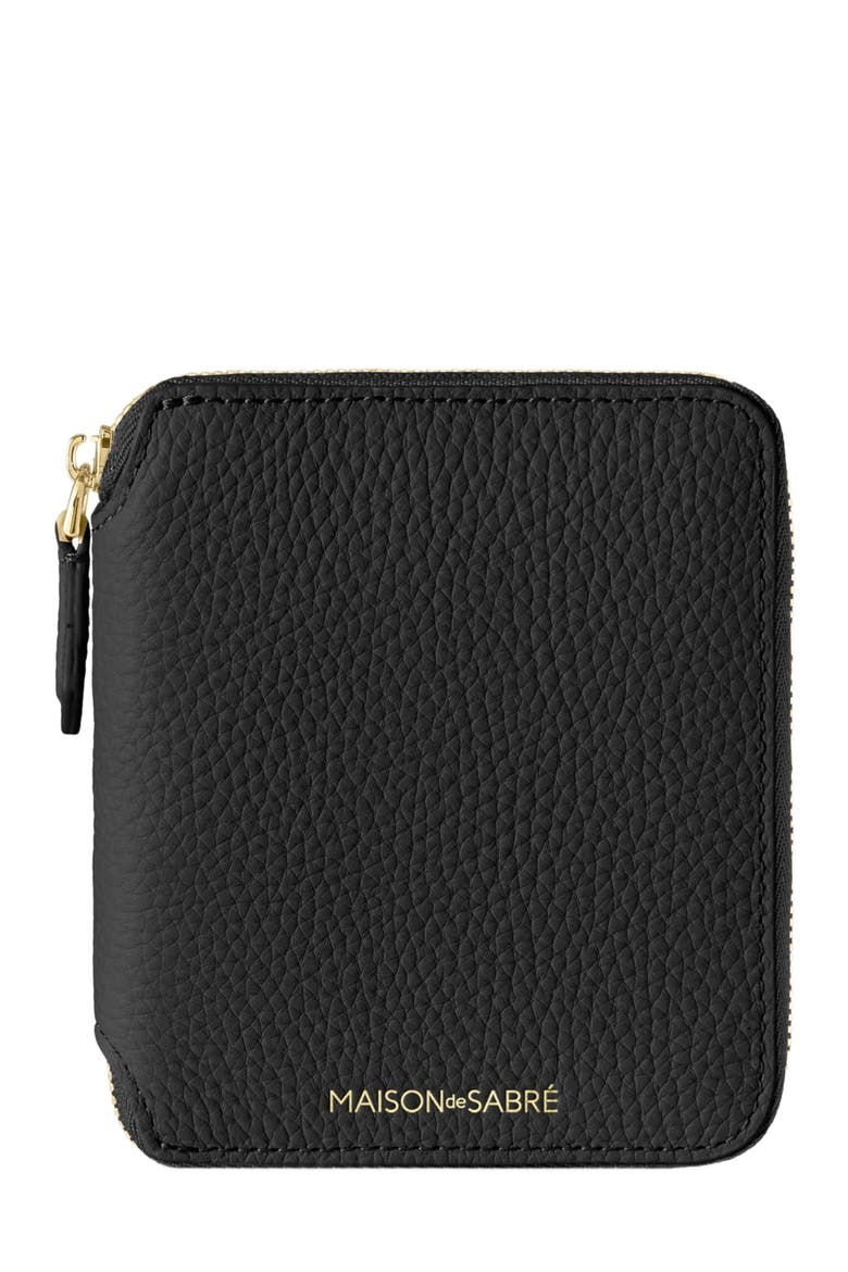 Small Leather Zip Around Wallet, Main, color, Pomegranate Caviar