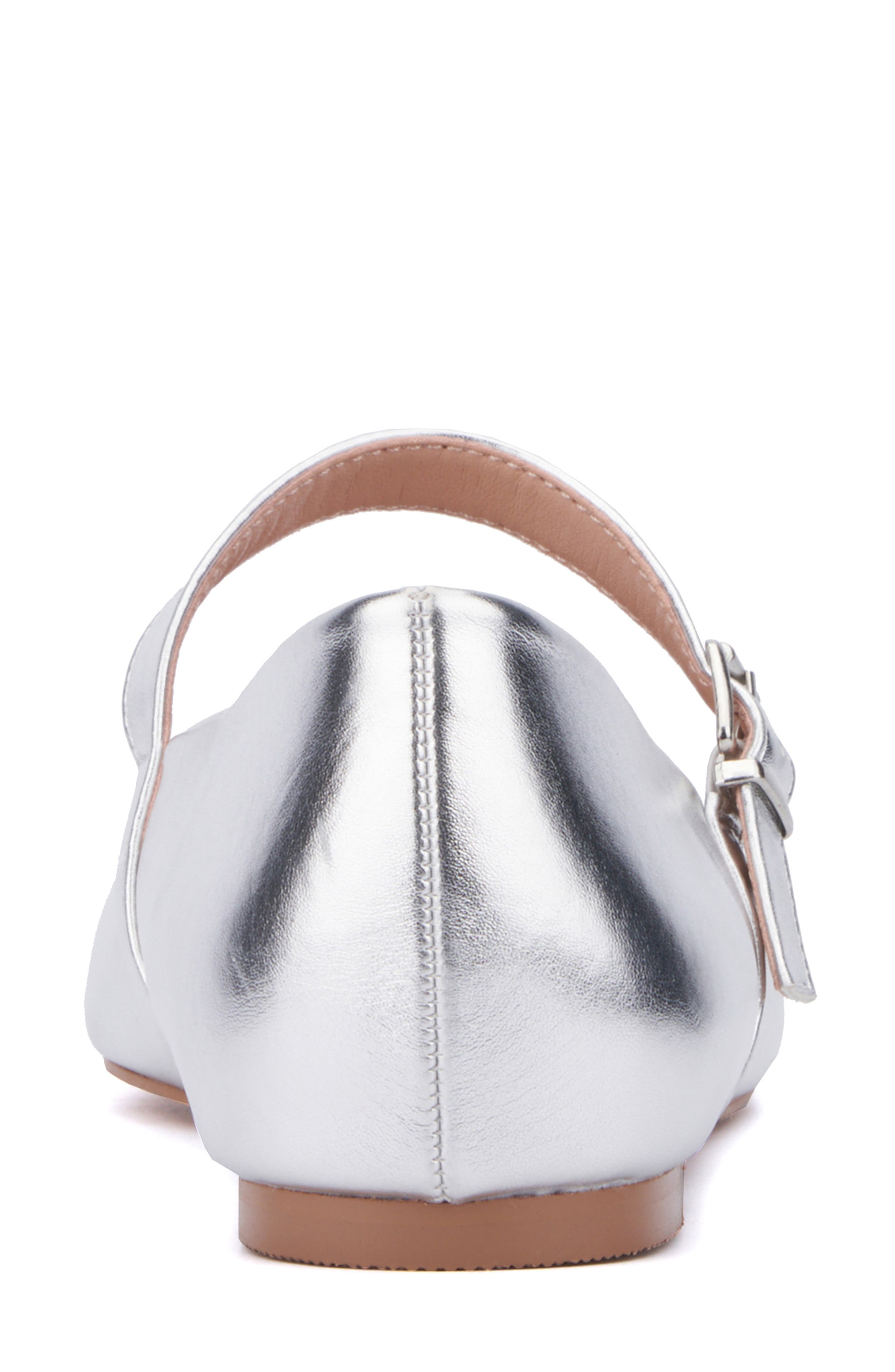 NEW YORK AND COMPANY Page Mary Jane Ballet Flat, Alternate, color, Silver Metallic