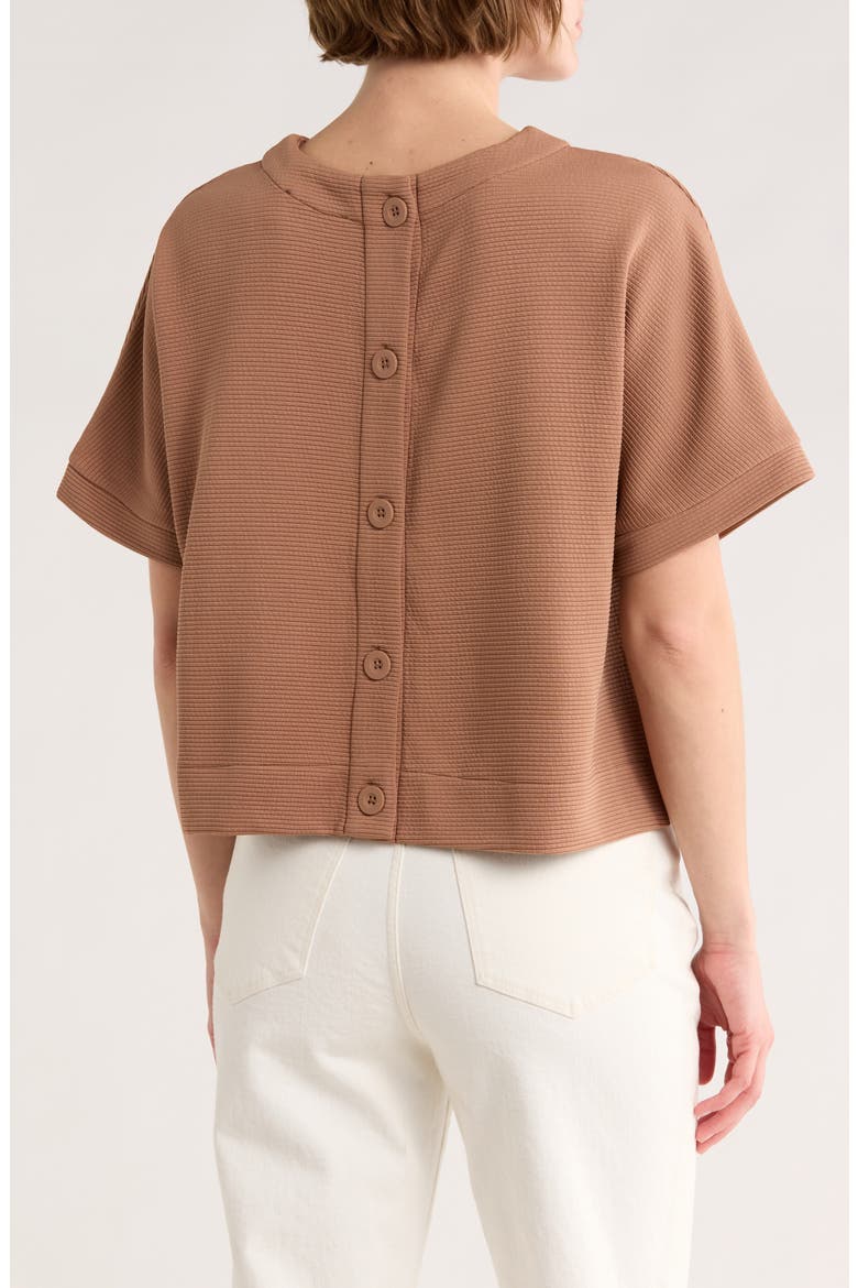 Ottoman Rib Button Back Top, Alternate, color, MINK