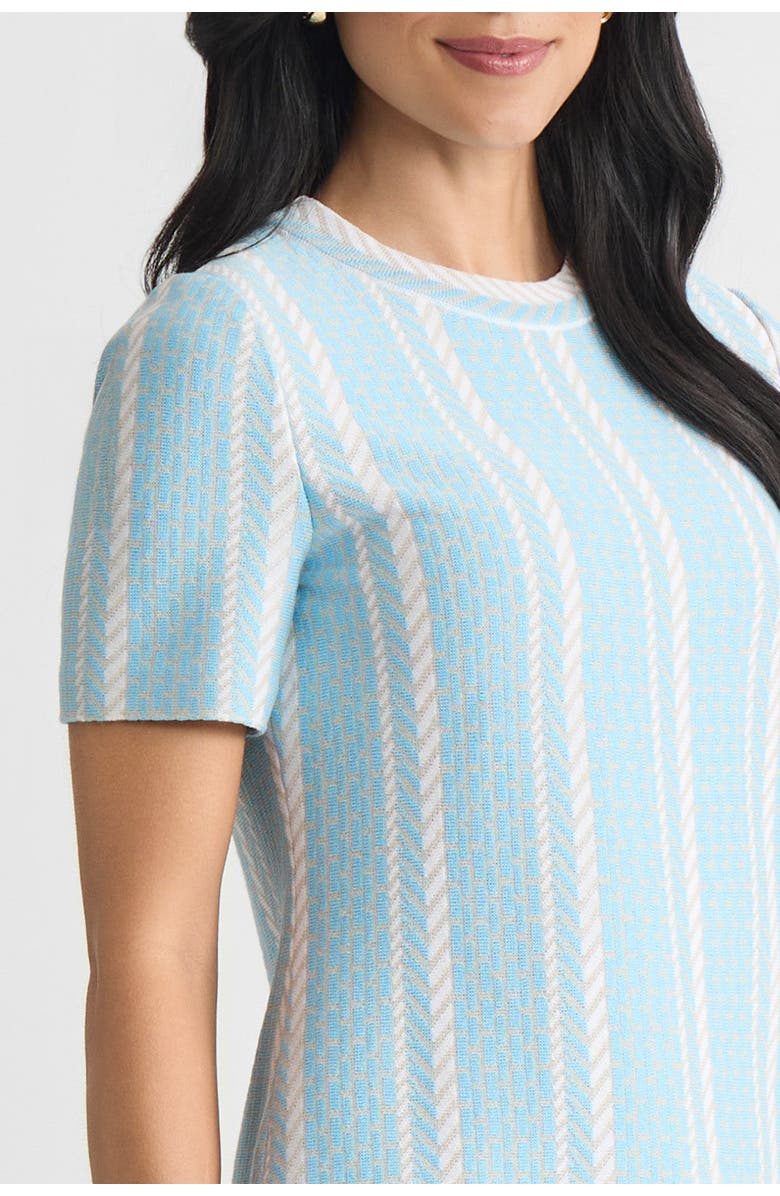 Ming Wang Roadmap Pattern Soft Knit Top, Alternate, color, Serene/Limestone/White