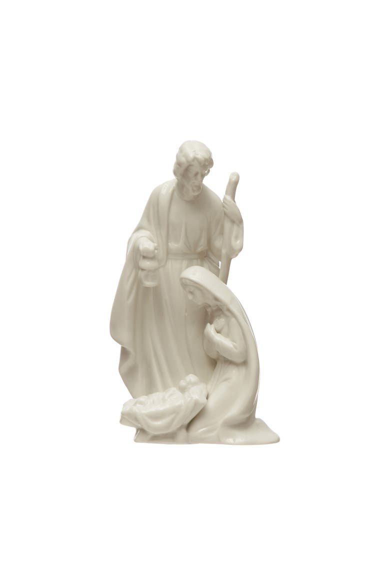 Decorative Stoneware Holy Family, White, Main, color, White