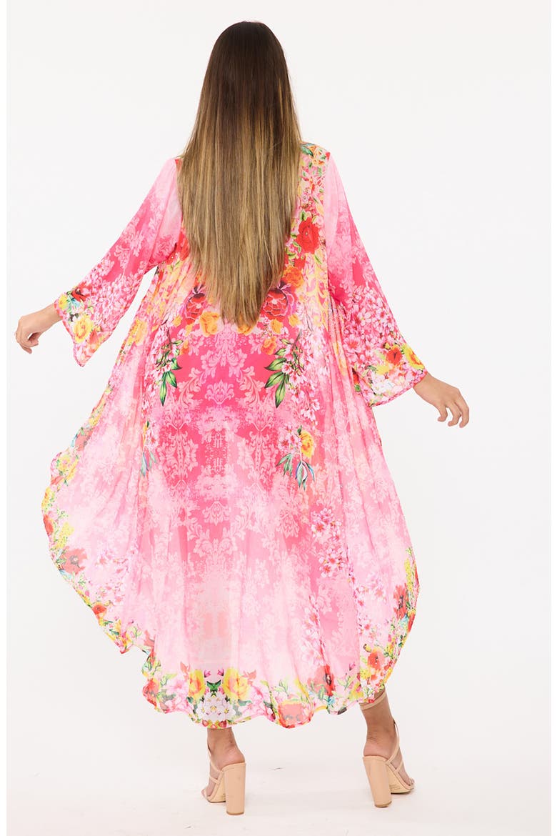 Pink Floral Duster, Alternate, color, PINK