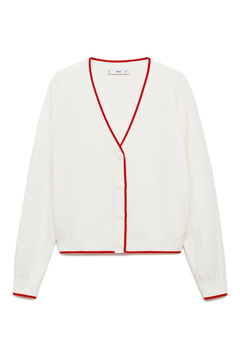 Tipped Relaxed Cardigan, Main, color, ECRU