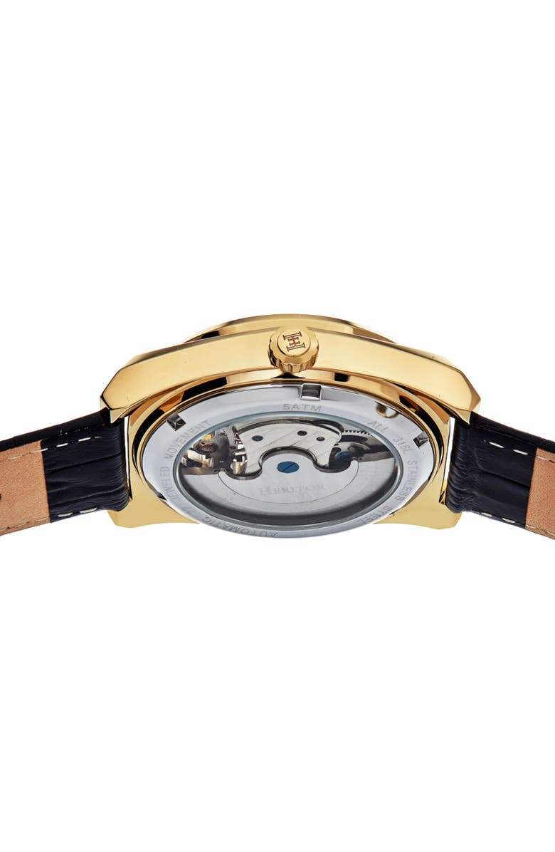 Heritor Automatic Daxton Skeleton Watch, Alternate, color, Black/Gold