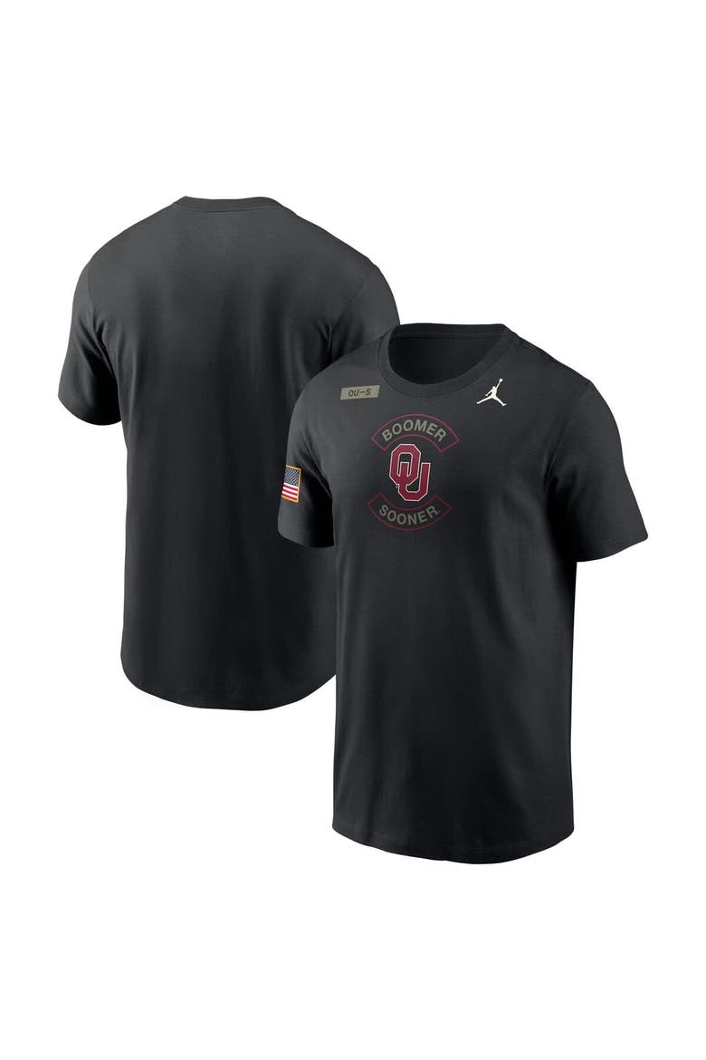 Men's Jordan Brand Black Oklahoma Sooners 2025 Military Appreciation Dri-FIT T-Shirt, Main, color, Black