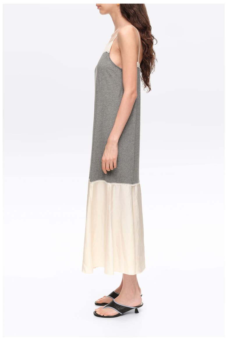 A-line Two-Material Midi Dress, Alternate, color, MELANGE GREY