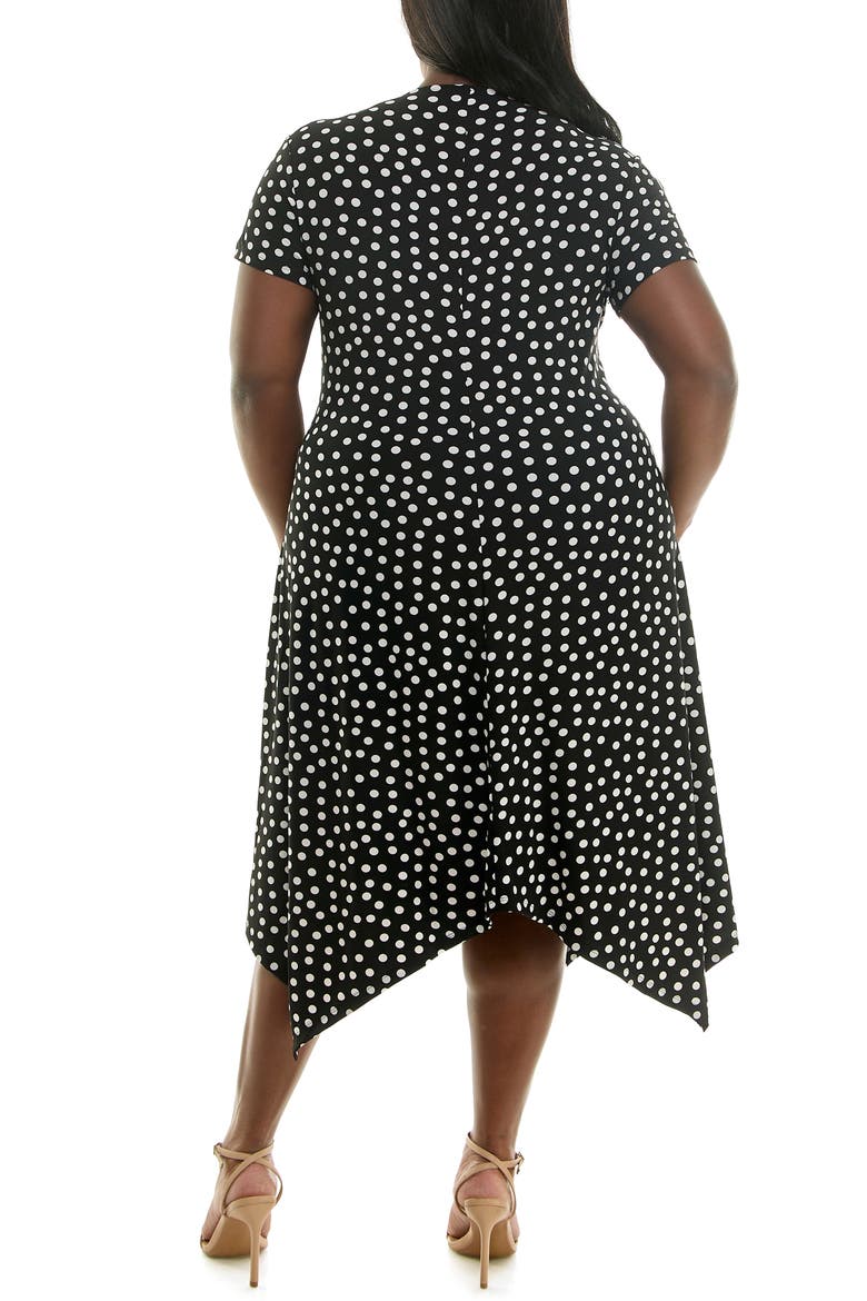 Asymmetric Midi Dress, Alternate, color, BLACK/ VANILLA ICE