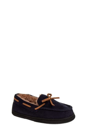 Beverly Hills Polo Club Kids' Faux Fur Lined Slipper In Animal Print