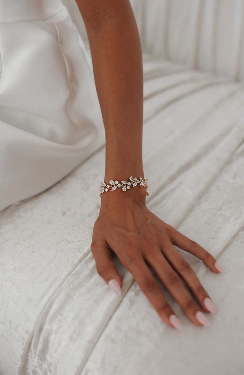 Untamed Petals Cami Crystal Bracelet, Alternate, color, Gold