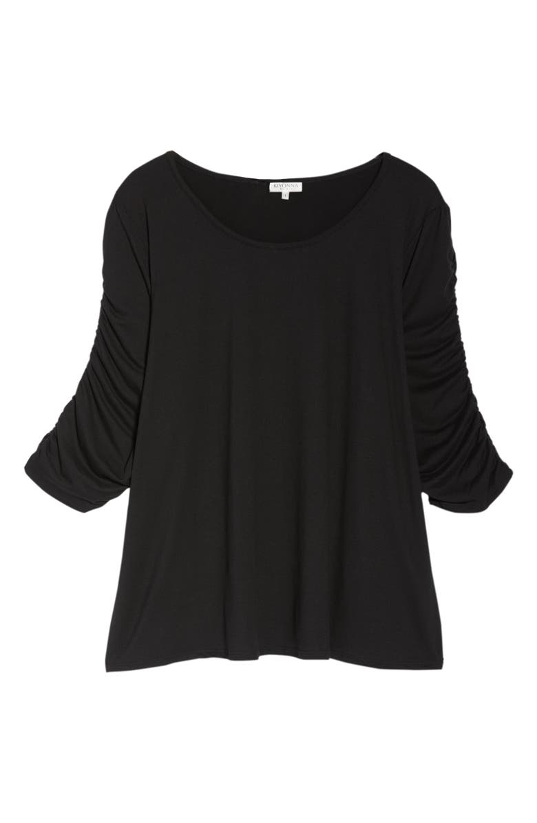 Kiyonna Reverie Ruched Sleeve Top, Alternate, color, 