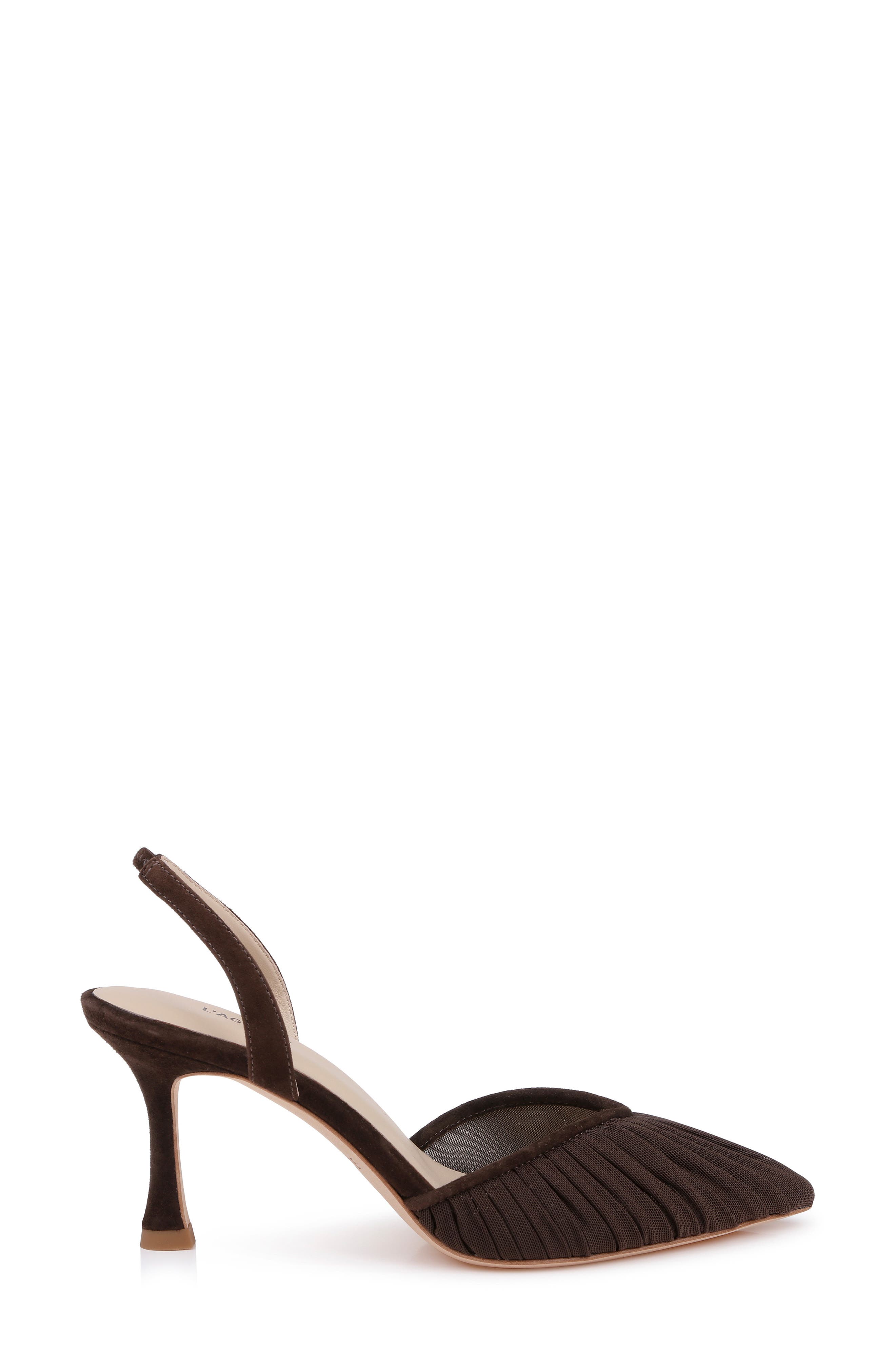 Bowery Pointed Toe Slingback Pump, Alternate, color, CHOCOLATE