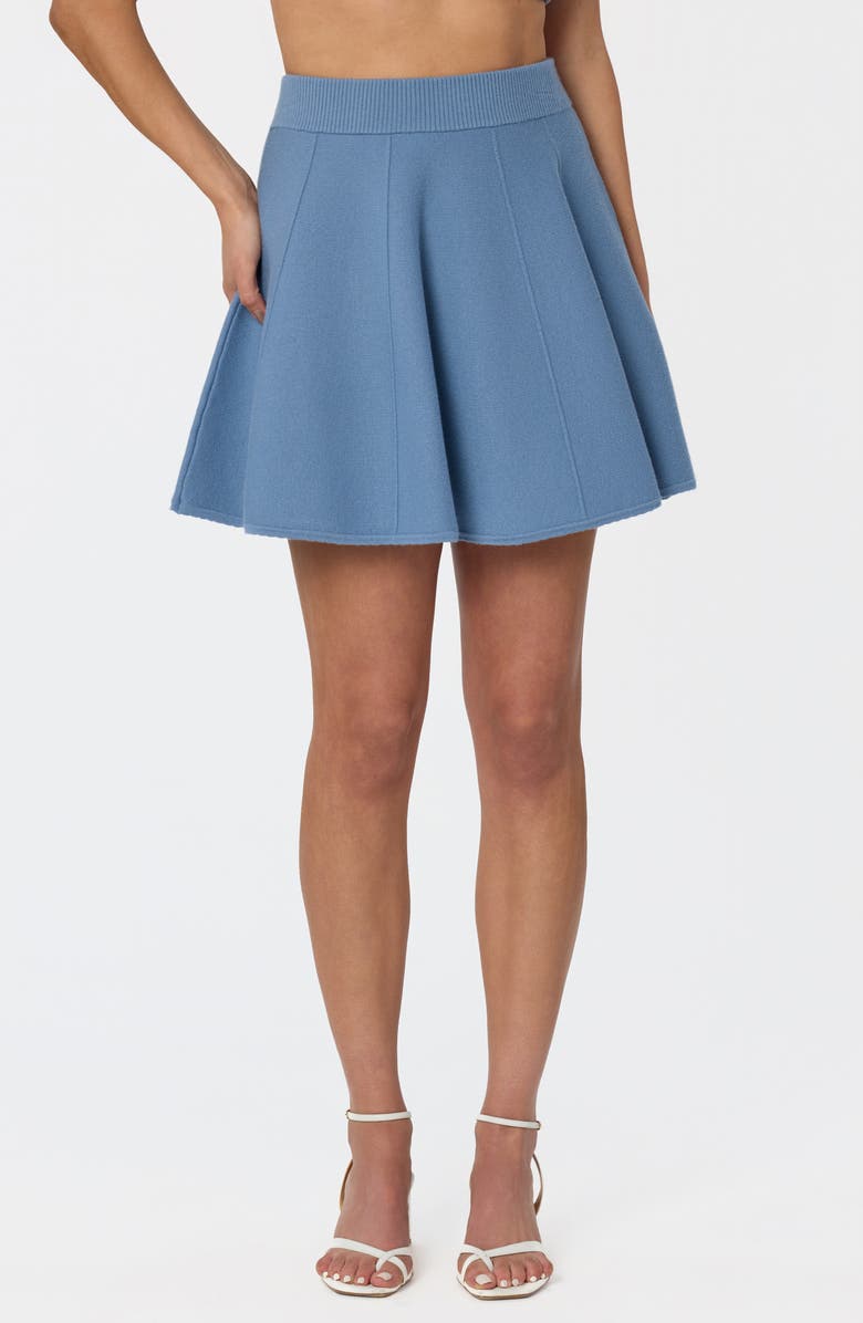 ASTR the Label Shaylla Knit A-Line Miniskirt, Alternate, color, Slate Blue