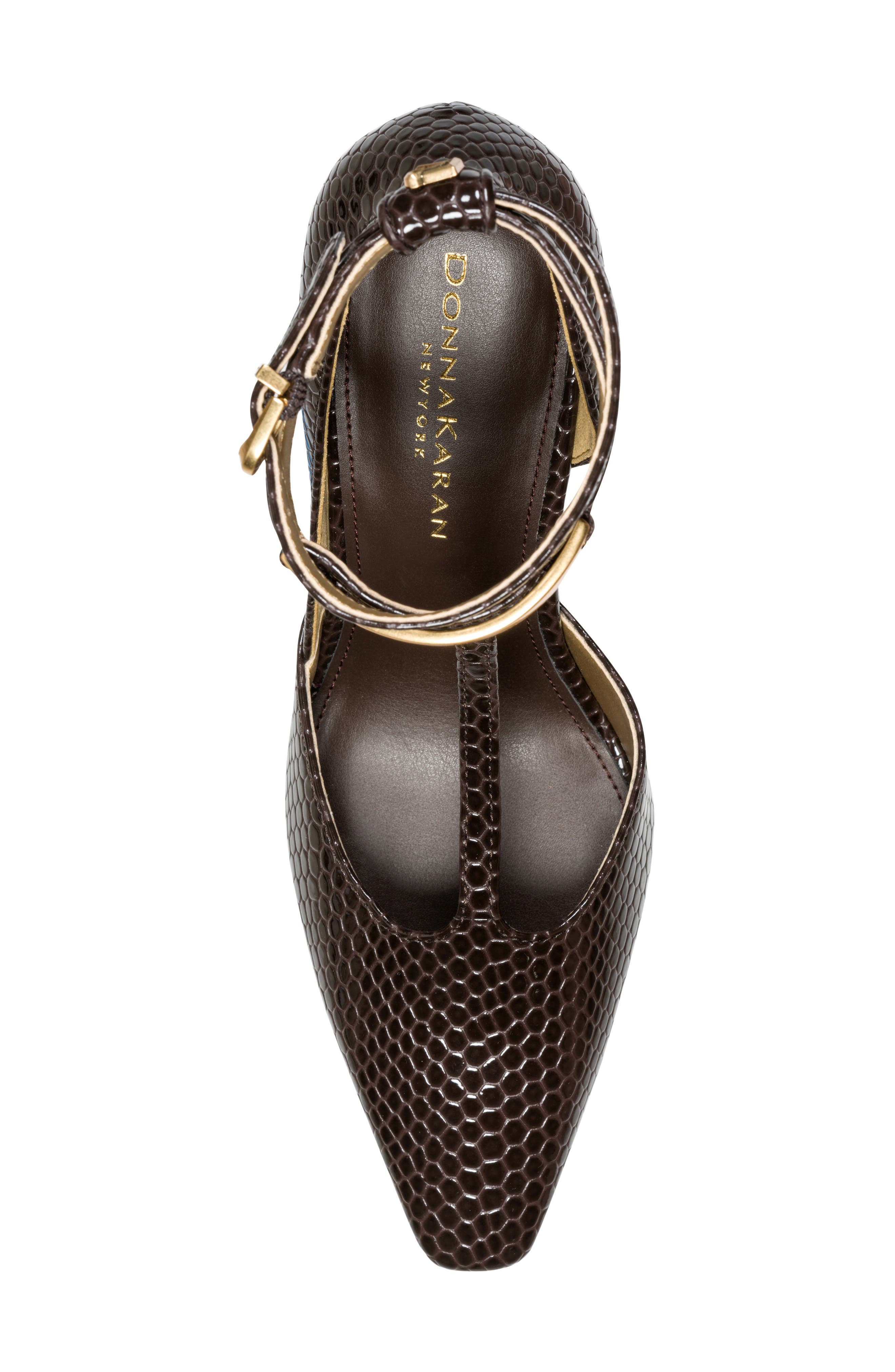Samuel Snakeskin Embossed T-Strap Pump, Alternate, color, CANYON