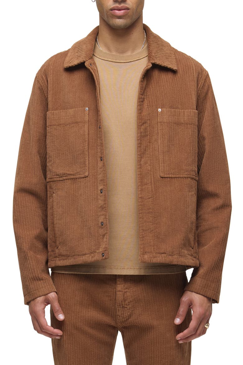 Worker Corduroy Shirt Jacket, Main, color, TOFFEE