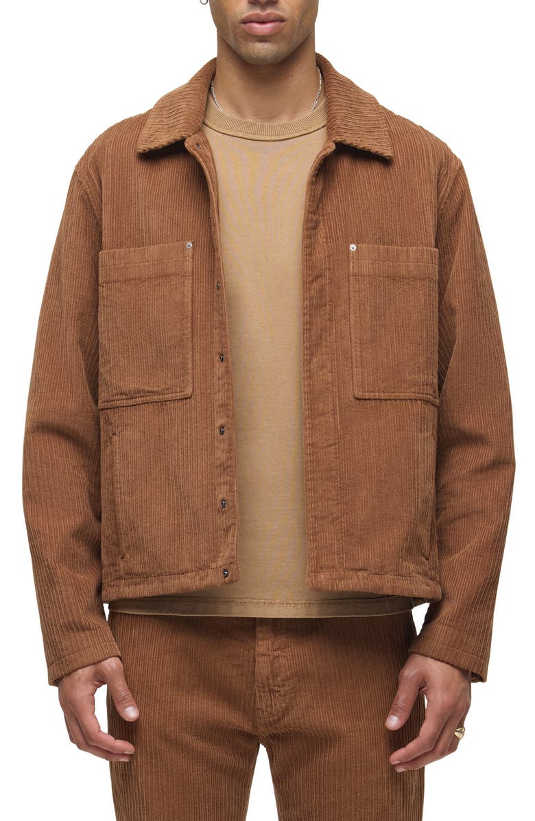 Hudson Jeans Worker Corduroy Shirt Jacket, Main, color, Toffee