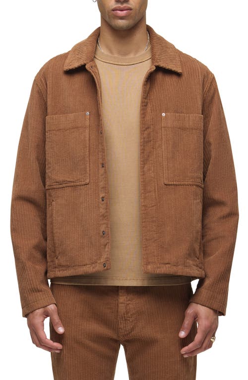 Hudson Jeans Worker Corduroy Shirt Jacket In Brown