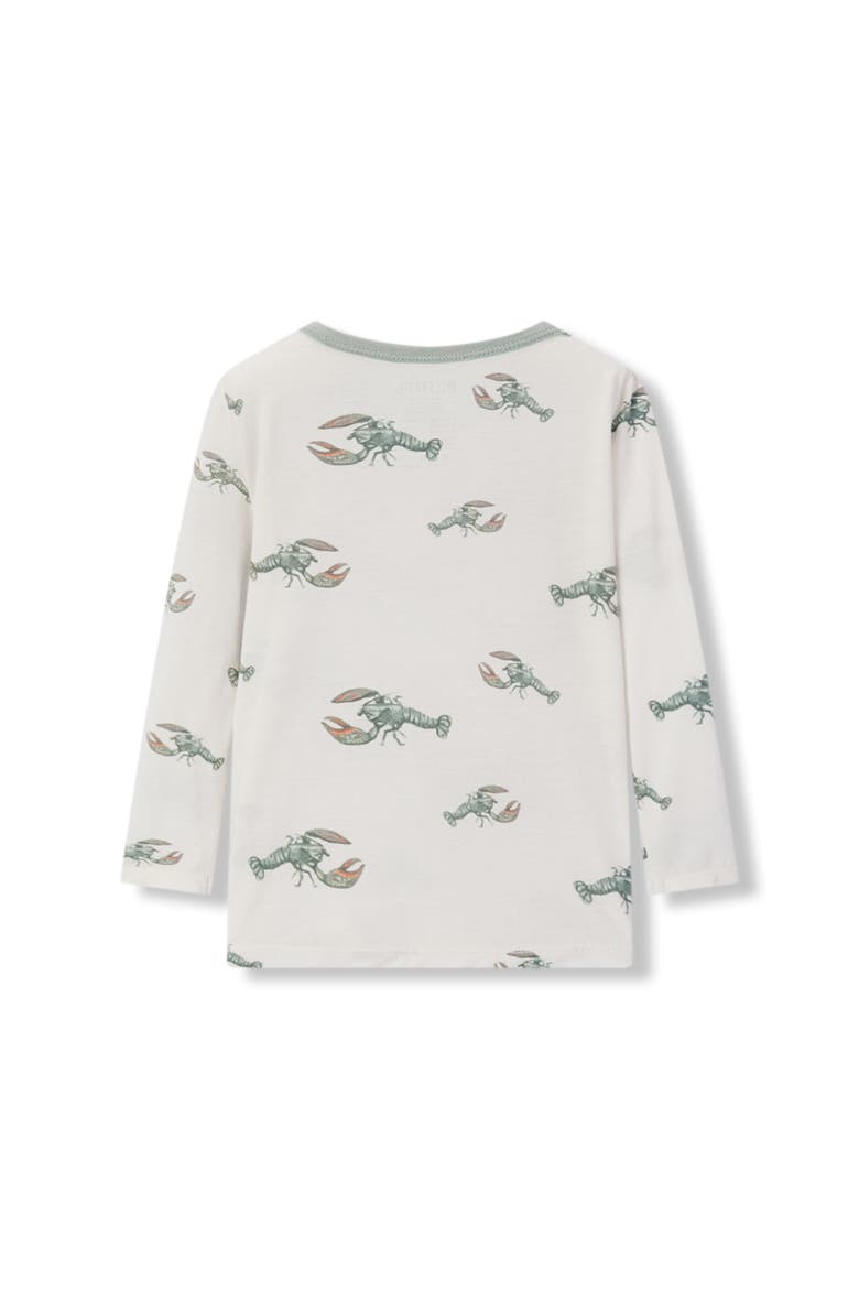 Luxe Stretch Long Sleeve Two Piece Pajama Set, Alternate, color, Mint Lobster
