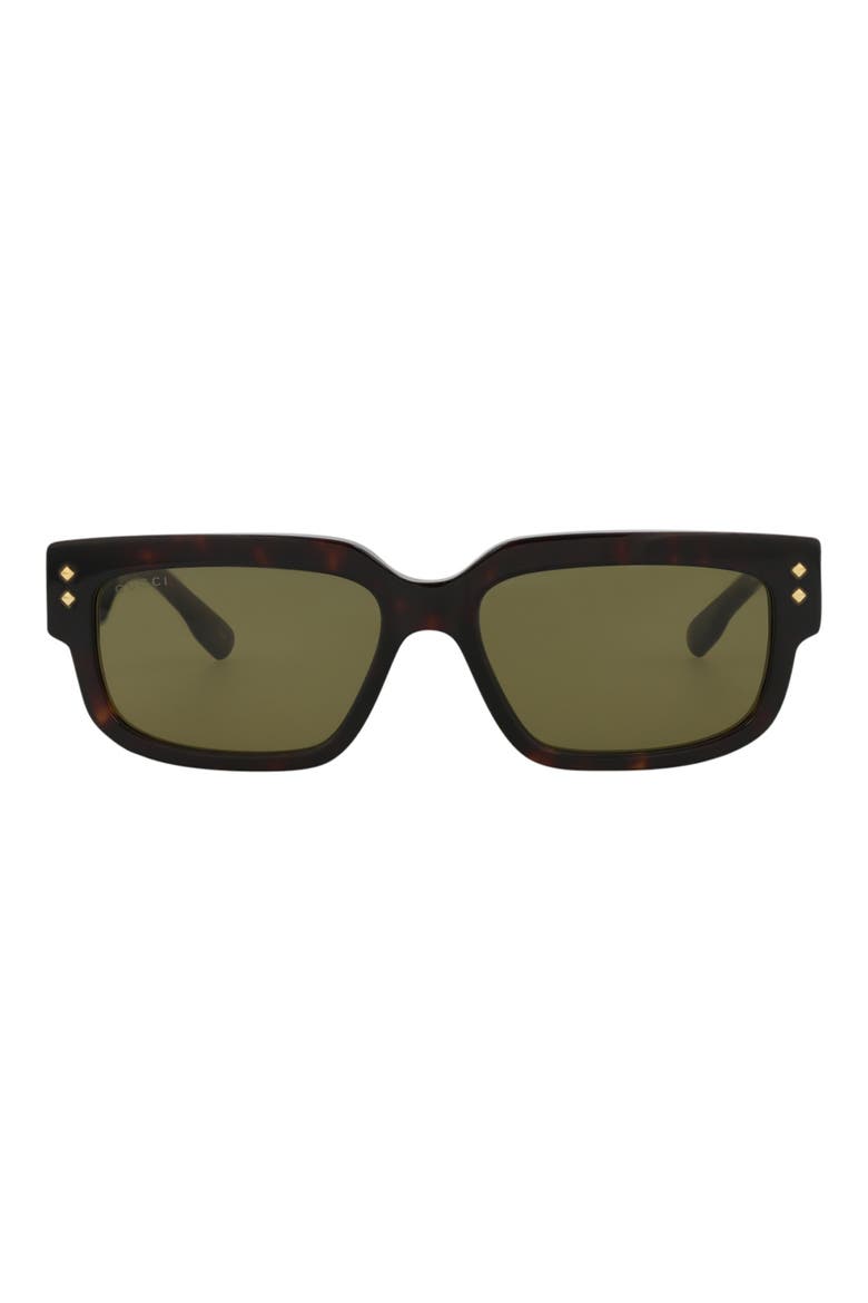 56mm Rectangular Sunglasses, Main, color, HAVANA HAVANA GREEN