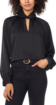 Vince Camuto Twisted Mock Neck Long Sleeve Top