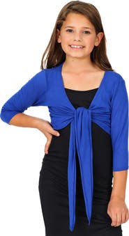 24sevenKid Tie Front Cropped Cardigan Shrug