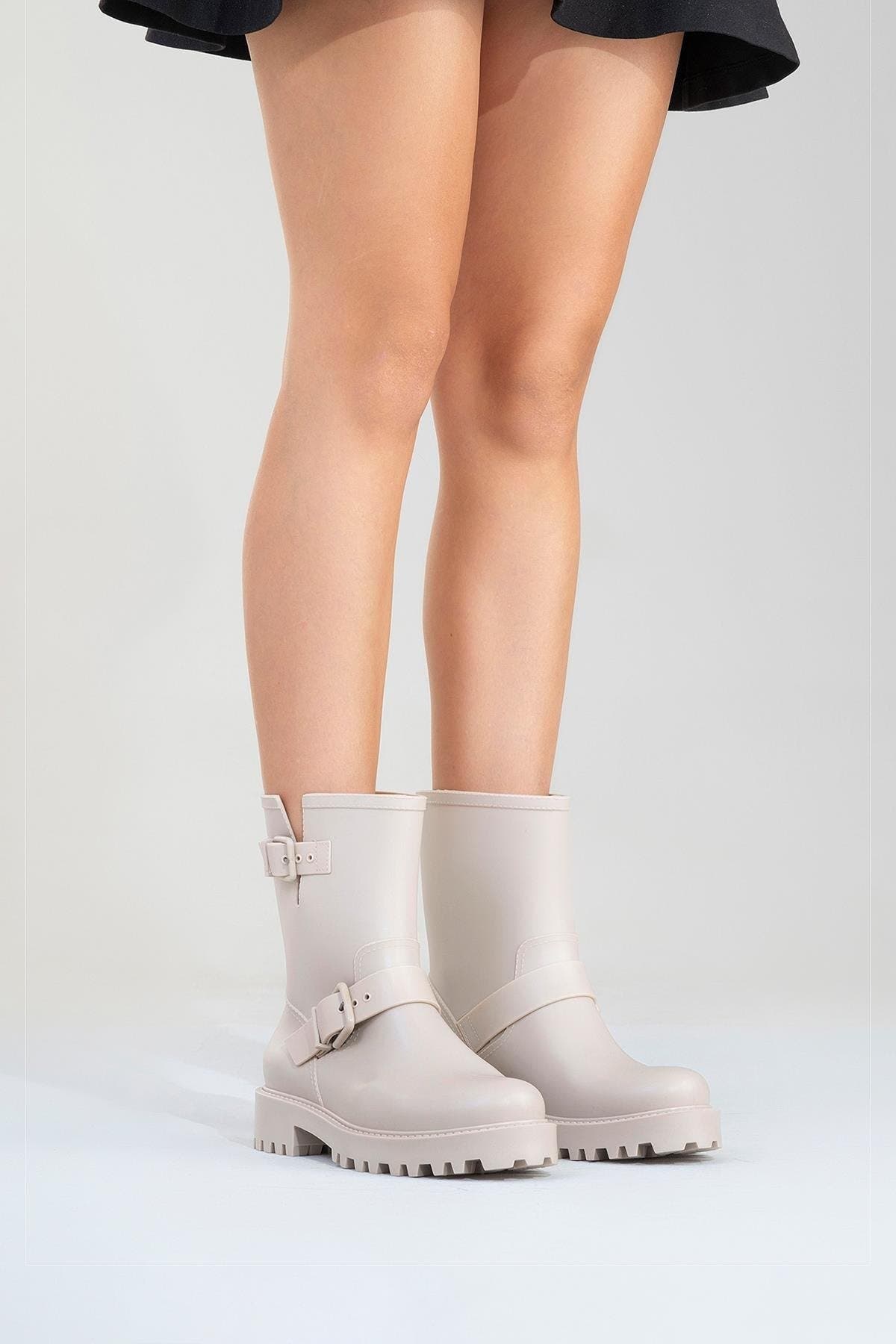 Zone Rain Boot, Alternate, color, Beige Faux Leather